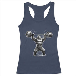 Funny Gym Bigfoot Racerback Tank Top Weightlifting Workout TS10 Navy Print Your Wear