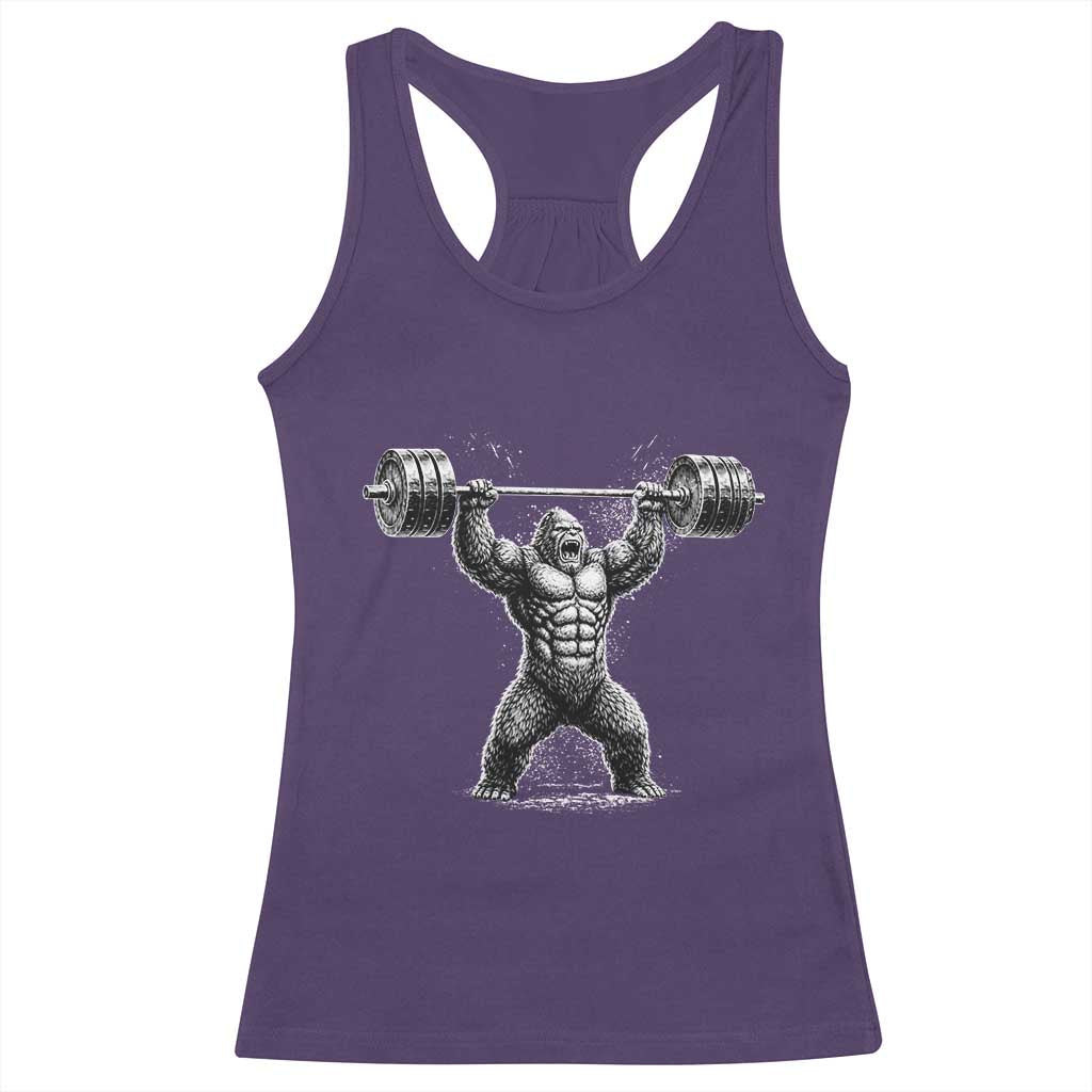 Funny Gym Bigfoot Racerback Tank Top Weightlifting Workout TS10 Purple Print Your Wear