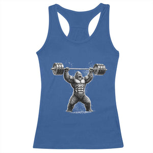 Funny Gym Bigfoot Racerback Tank Top Weightlifting Workout TS10 Royal Blue Print Your Wear