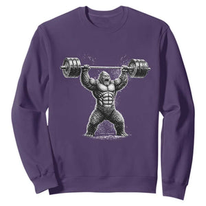 Funny Gym Bigfoot Sweatshirt Weightlifting Workout TS10 Purple Print Your Wear