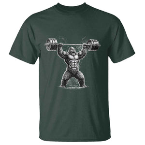 Funny Gym Bigfoot T Shirt Weightlifting Workout TS10 Dark Forest Green Print Your Wear
