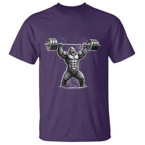 Funny Gym Bigfoot T Shirt Weightlifting Workout TS10 Purple Print Your Wear