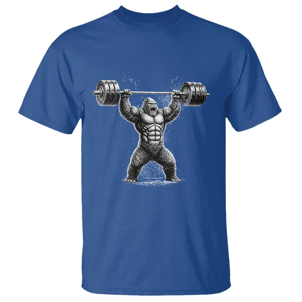 Funny Gym Bigfoot T Shirt Weightlifting Workout TS10 Royal Blue Print Your Wear
