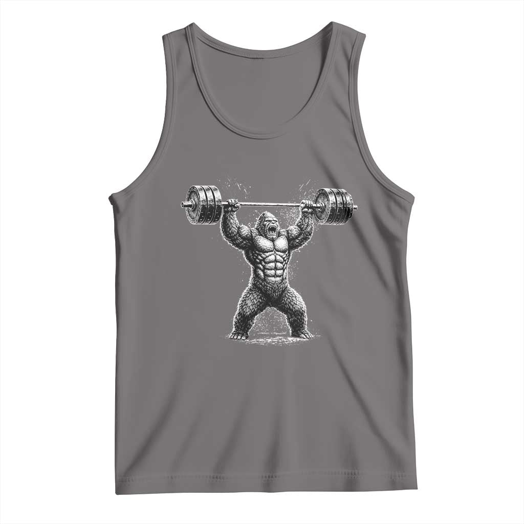 Funny Gym Bigfoot Tank Top Weightlifting Workout TS10 Deep Heather Print Your Wear