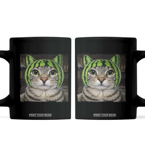 Watermelon Cat Silly Cat Meme Coffee Mug TS10 Black Print Your Wear