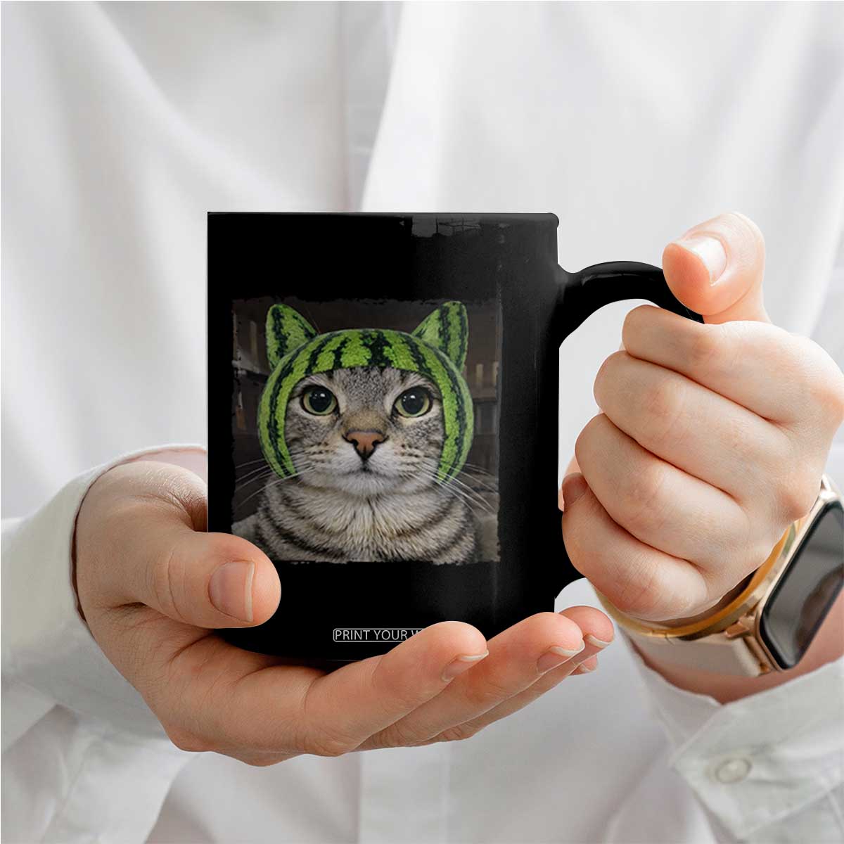 Watermelon Cat Silly Cat Meme Coffee Mug TS10 Print Your Wear