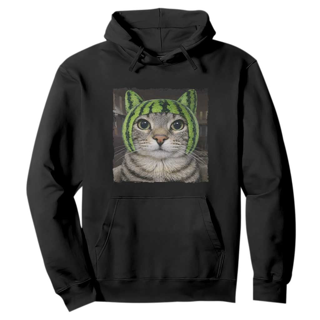 Watermelon Cat Silly Cat Meme Hoodie TS10 Black Print Your Wear