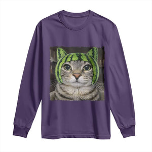 Watermelon Cat Silly Cat Meme Long Sleeve Shirt TS10 Purple Print Your Wear