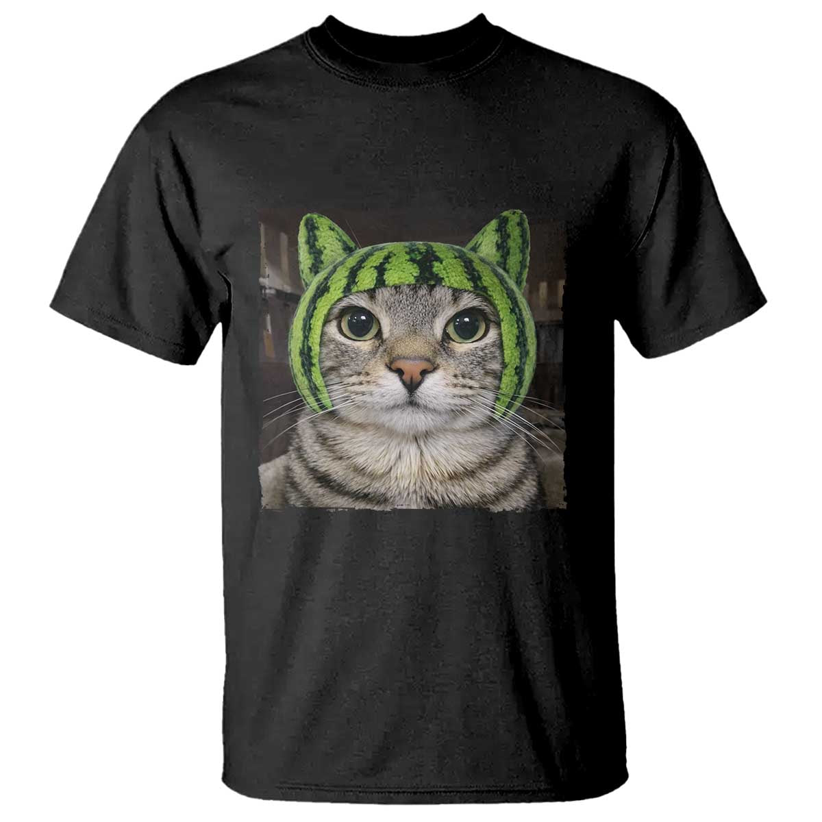 Watermelon Cat Silly Cat Meme T Shirt TS10 Black Print Your Wear
