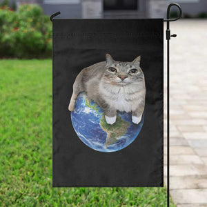 Earth Cat Silly Cat Meme Garden Flag TS10 Print Your Wear