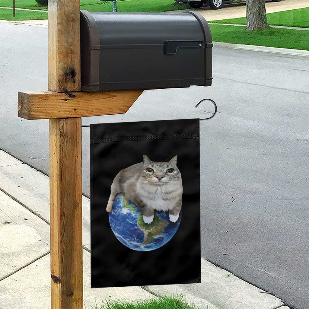 Earth Cat Silly Cat Meme Garden Flag TS10 Print Your Wear