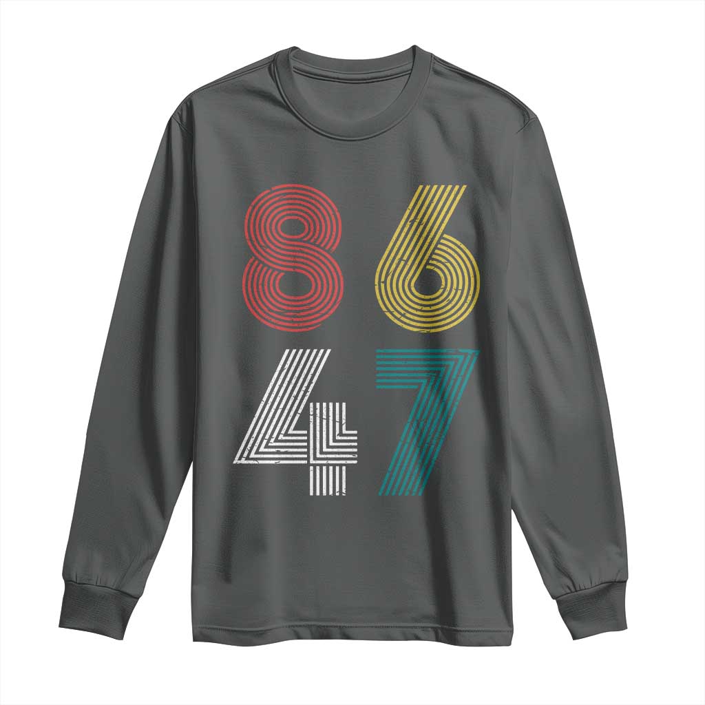 Retro 8647 Long Sleeve Shirt Classic Retro Vintage 80s Subtle FDT TS10 Dark Heather Print Your Wear