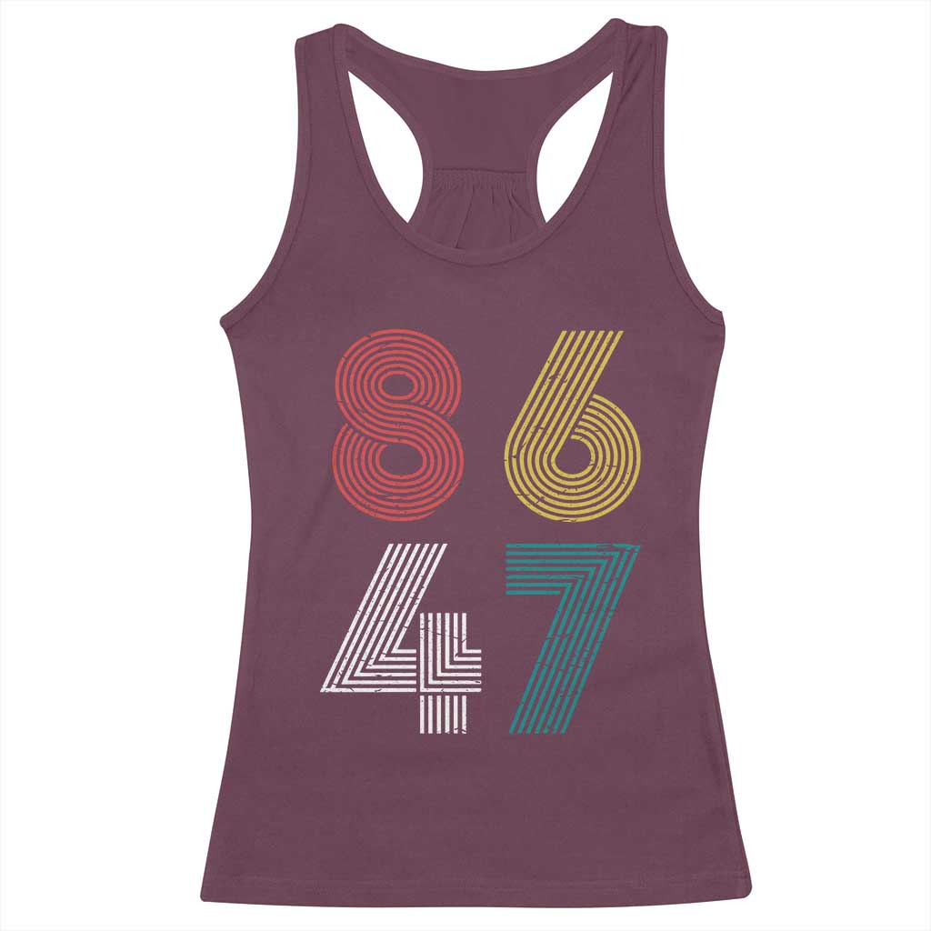 Retro 8647 Racerback Tank Top Classic Retro Vintage 80s Subtle FDT TS10 Maroon Print Your Wear
