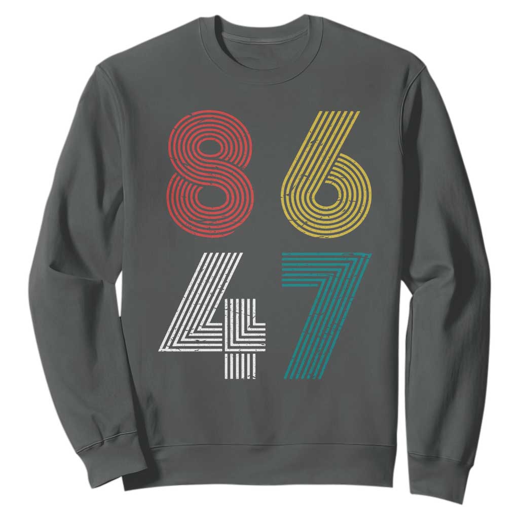 Retro 8647 Sweatshirt Classic Retro Vintage 80s Subtle FDT TS10 Dark Heather Print Your Wear