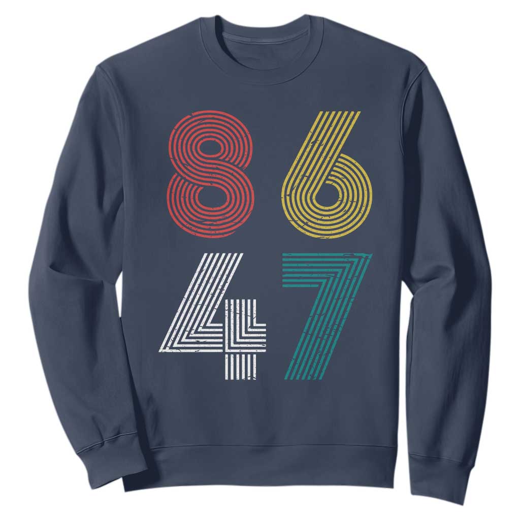 Retro 8647 Sweatshirt Classic Retro Vintage 80s Subtle FDT TS10 Navy Print Your Wear