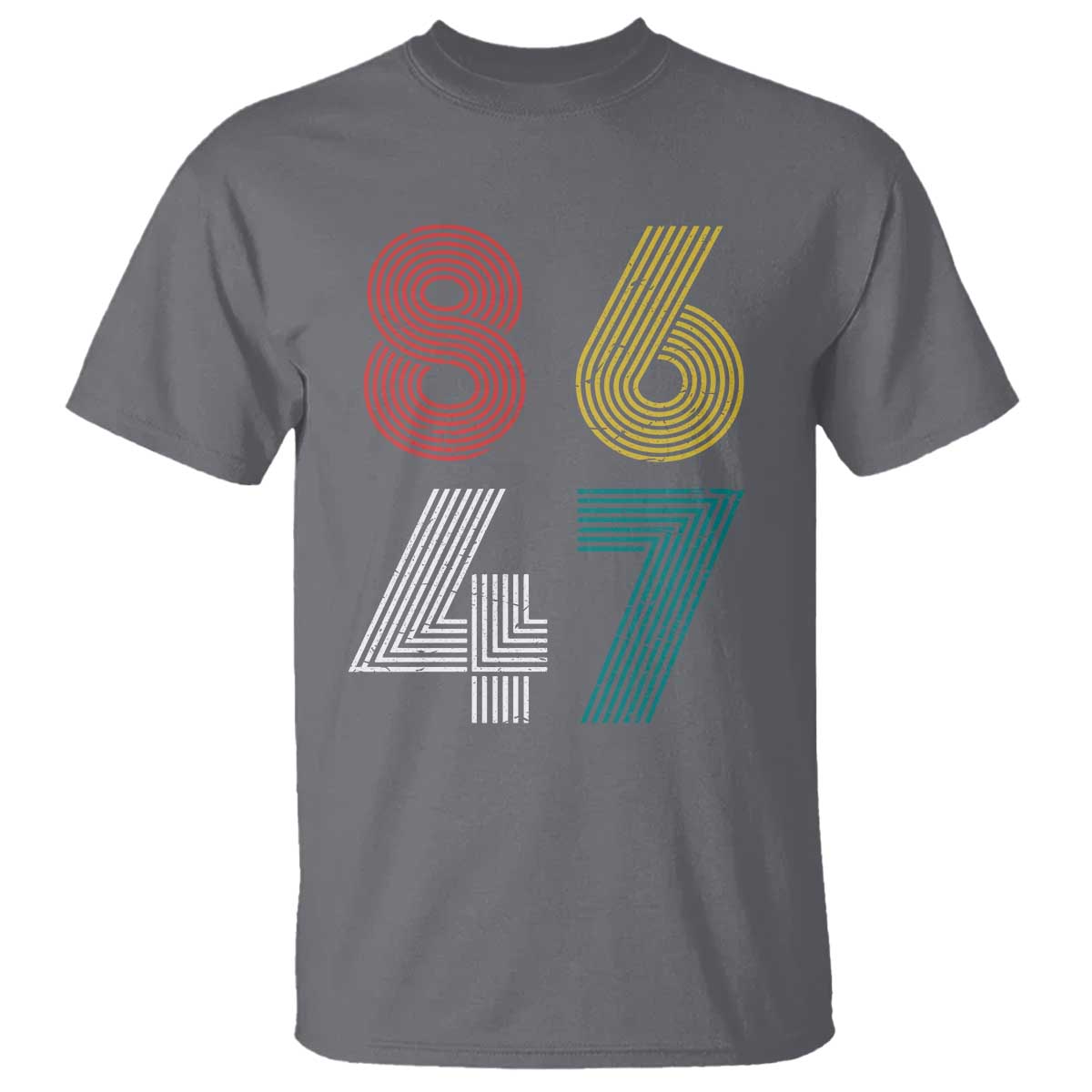 Retro 8647 T Shirt - Classic Vintage 80s Subtle FDT Political Humor Tee TS10 Charcoal Print Your Wear
