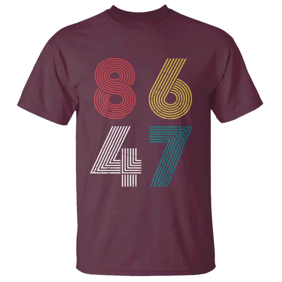 Retro 8647 T Shirt - Classic Vintage 80s Subtle FDT Political Humor Tee TS10 Maroon Print Your Wear