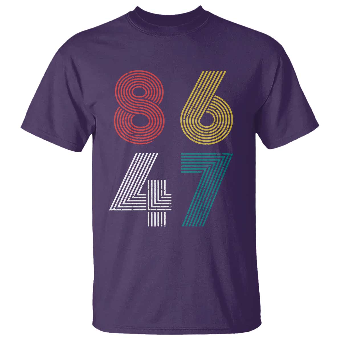 Retro 8647 T Shirt - Classic Vintage 80s Subtle FDT Political Humor Tee TS10 Purple Print Your Wear