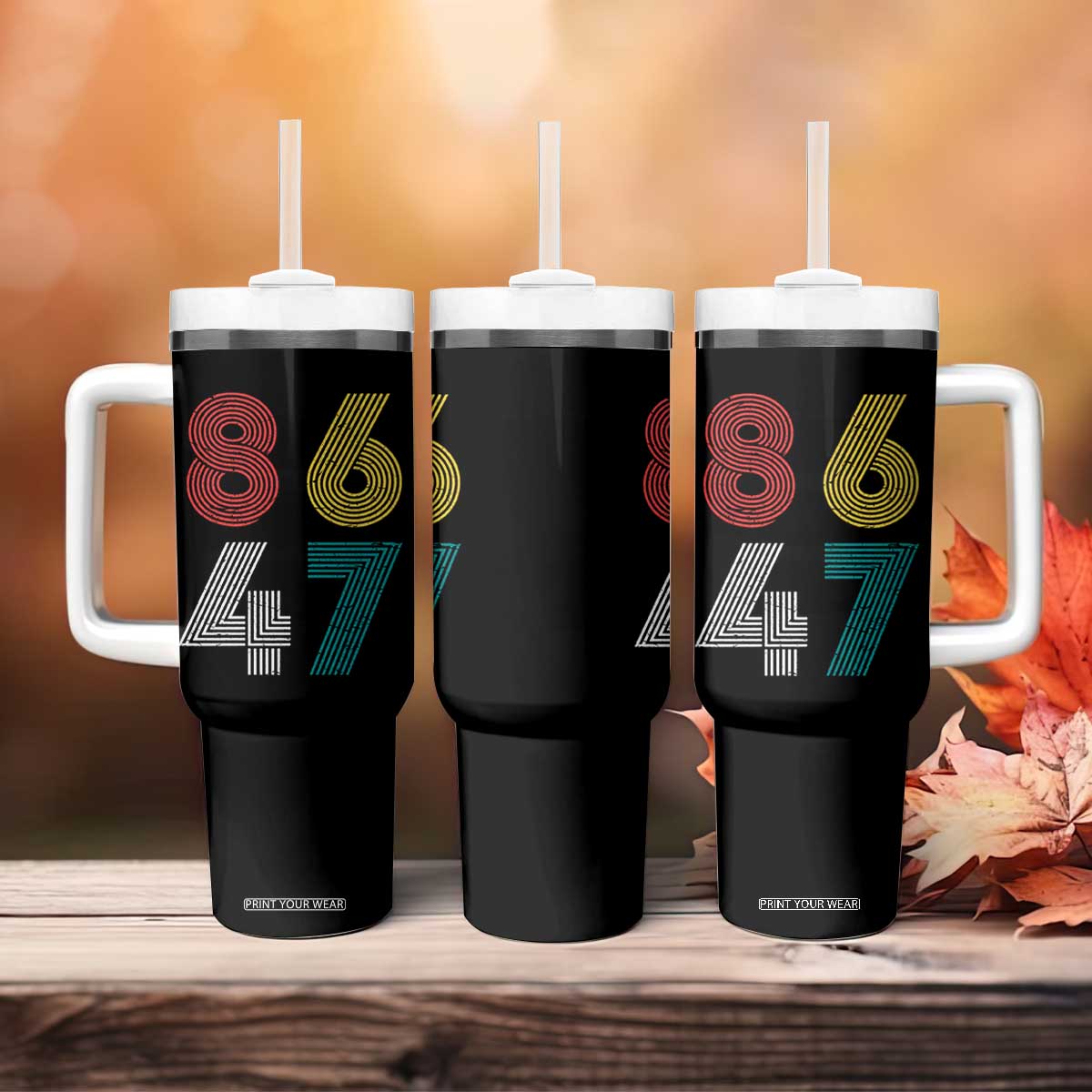 Retro 8647 Tumbler With Handle Classic Retro Vintage 80s Subtle FDT TS10 Print Your Wear