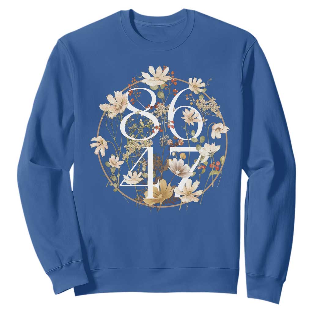 Retro 8647 Sweatshirt Subtle FDT Wild Flower Aesthetic TS10 Royal Blue Print Your Wear