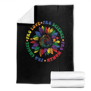 Pro Choice Women Rights Throw Blanket Equal Rights Multicolored Flowers TS10 Black Print Your Wear