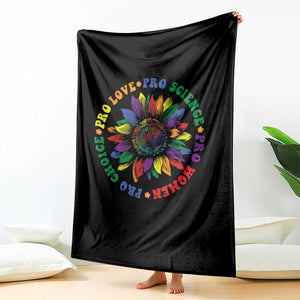 Pro Choice Women Rights Throw Blanket Equal Rights Multicolored Flowers TS10 Print Your Wear