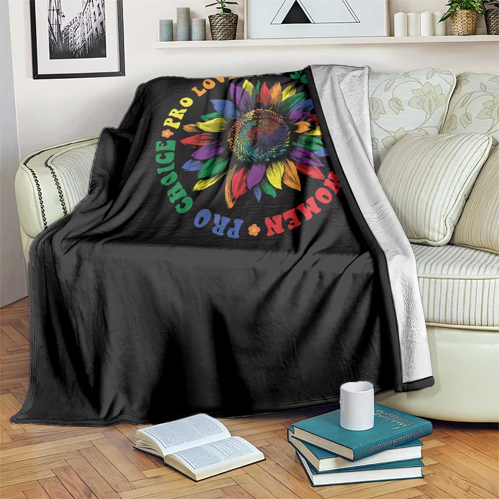 Pro Choice Women Rights Throw Blanket Equal Rights Multicolored Flowers TS10 Print Your Wear