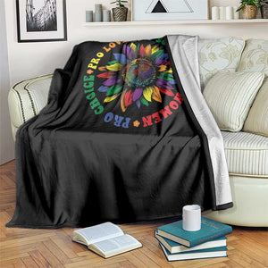 Pro Choice Women Rights Throw Blanket Equal Rights Multicolored Flowers TS10 Print Your Wear