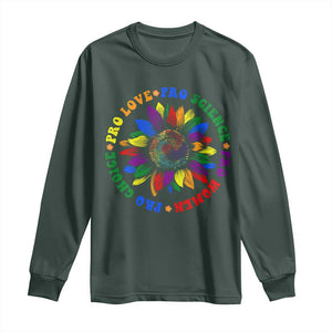 Pro Choice Women Rights Long Sleeve Shirt Equal Rights Multicolored Flowers TS10 Dark Forest Green Print Your Wear