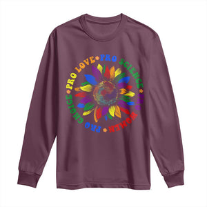 Pro Choice Women Rights Long Sleeve Shirt Equal Rights Multicolored Flowers TS10 Maroon Print Your Wear