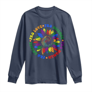 Pro Choice Women Rights Long Sleeve Shirt Equal Rights Multicolored Flowers TS10 Navy Print Your Wear
