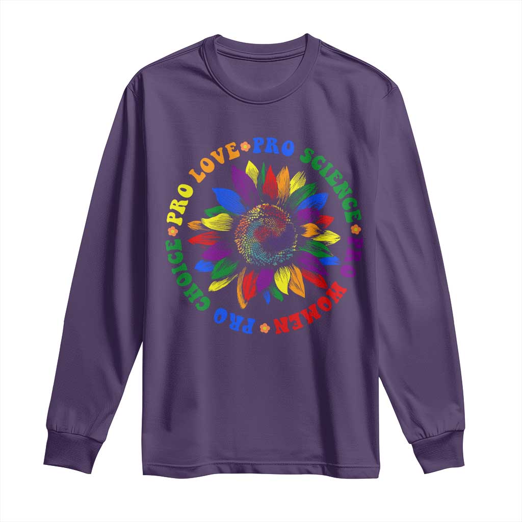 Pro Choice Women Rights Long Sleeve Shirt Equal Rights Multicolored Flowers TS10 Purple Print Your Wear