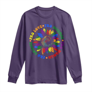 Pro Choice Women Rights Long Sleeve Shirt Equal Rights Multicolored Flowers TS10 Purple Print Your Wear