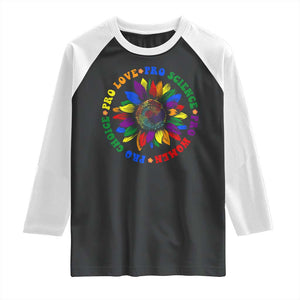 Pro Choice Women Rights Raglan Shirt Equal Rights Multicolored Flowers TS10 Black White Print Your Wear