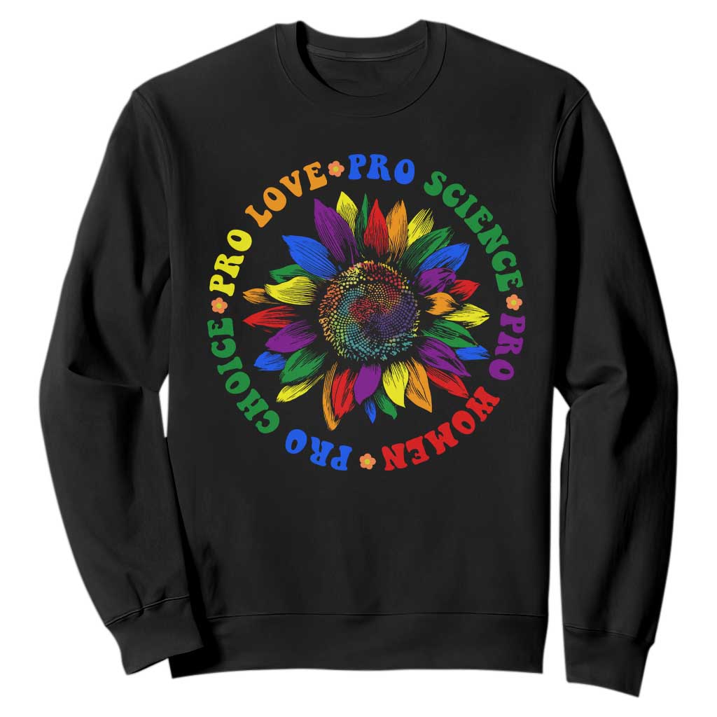 Pro Choice Women Rights Sweatshirt Equal Rights Multicolored Flowers TS10 Black Print Your Wear