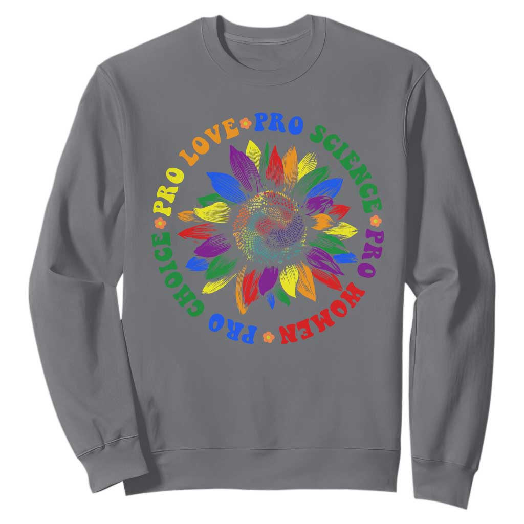 Pro Choice Women Rights Sweatshirt Equal Rights Multicolored Flowers TS10 Charcoal Print Your Wear
