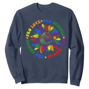 Pro Choice Women Rights Sweatshirt Equal Rights Multicolored Flowers TS10 Navy Print Your Wear