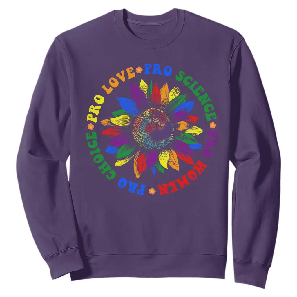 Pro Choice Women Rights Sweatshirt Equal Rights Multicolored Flowers TS10 Purple Print Your Wear