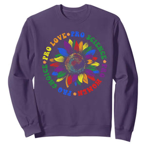 Pro Choice Women Rights Sweatshirt Equal Rights Multicolored Flowers TS10 Purple Print Your Wear