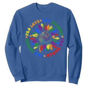 Pro Choice Women Rights Sweatshirt Equal Rights Multicolored Flowers TS10 Royal Blue Print Your Wear