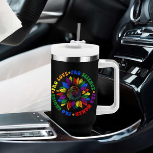 Pro Choice Women Rights Tumbler With Handle Equal Rights Multicolored Flowers TS10 Print Your Wear