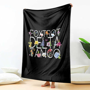Subtle FDT Floral Throw Blanket Foxtrot Delta Tango Flower Resist TS10 Print Your Wear