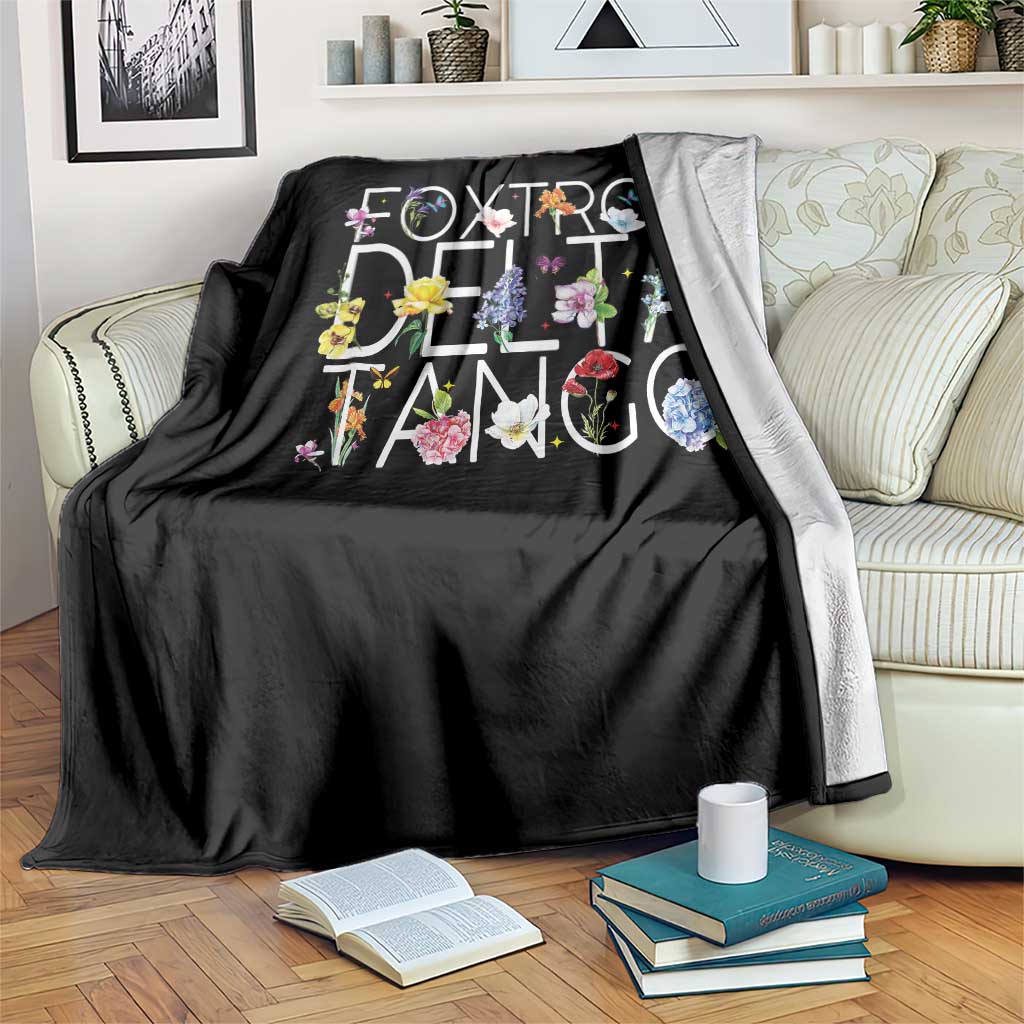 Subtle FDT Floral Throw Blanket Foxtrot Delta Tango Flower Resist TS10 Print Your Wear