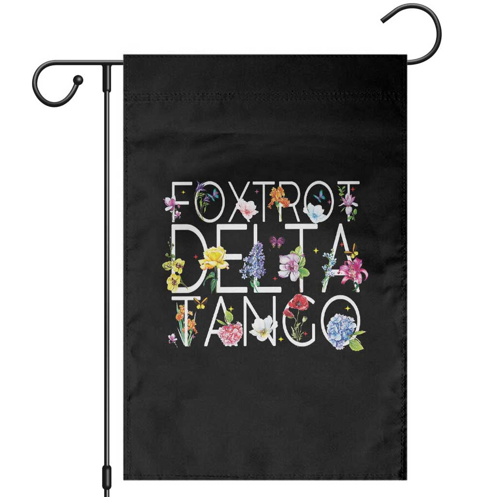 Subtle FDT Floral Garden Flag Foxtrot Delta Tango Flower Resist TS10 Black Print Your Wear