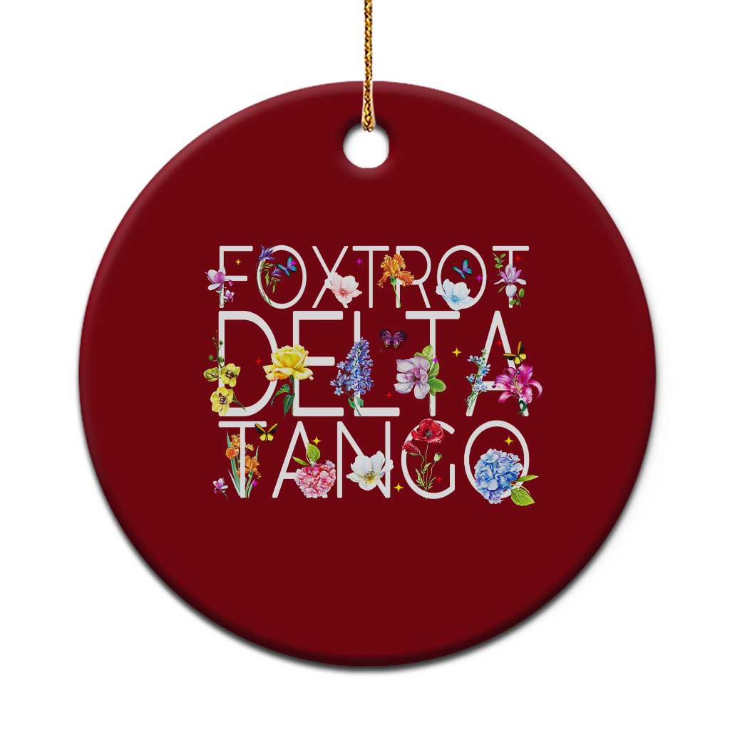 Subtle FDT Floral Ceramic Ornament Foxtrot Delta Tango Flower Resist TS10 1pc Red Print Your Wear