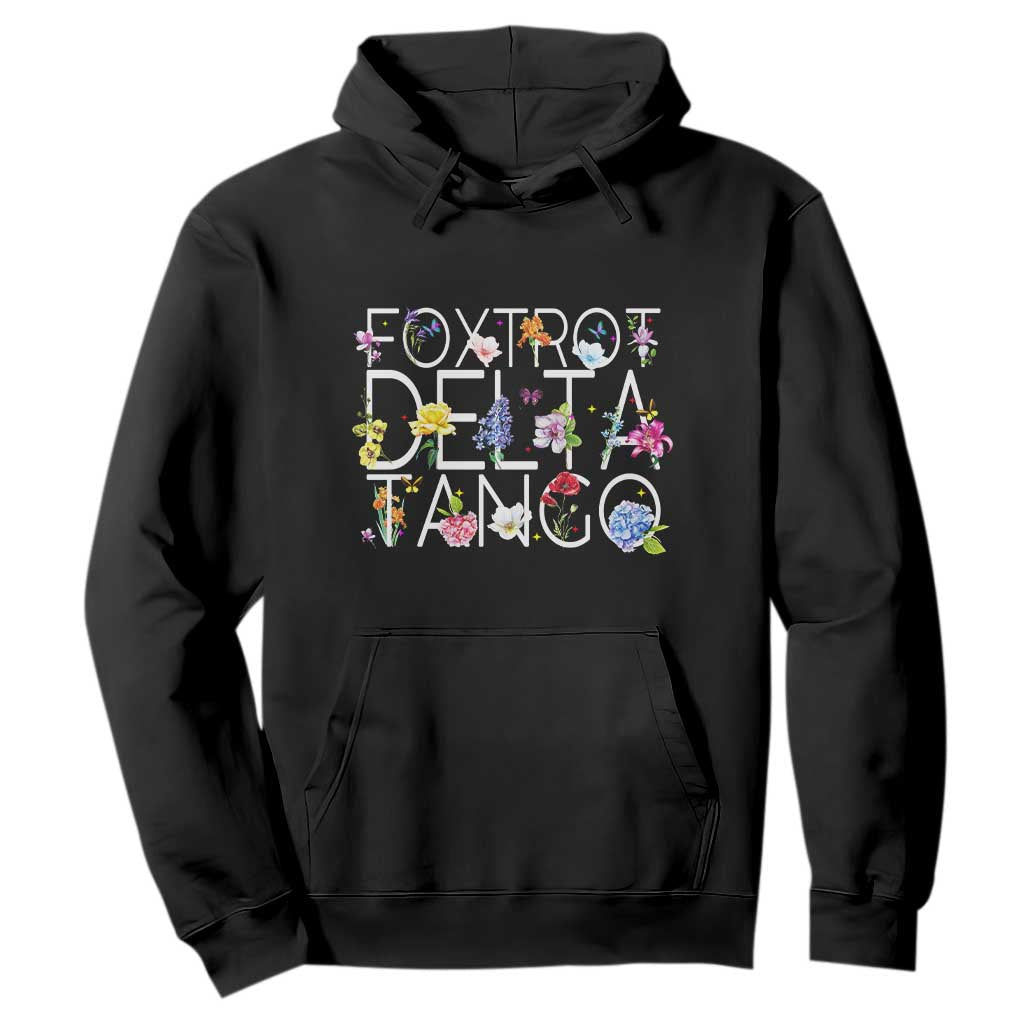 Subtle FDT Floral Hoodie Foxtrot Delta Tango Flower Resist TS10 Black Print Your Wear