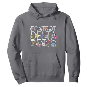 Subtle FDT Floral Hoodie Foxtrot Delta Tango Flower Resist TS10 Charcoal Print Your Wear