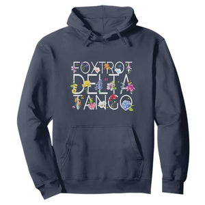 Subtle FDT Floral Hoodie Foxtrot Delta Tango Flower Resist TS10 Navy Print Your Wear