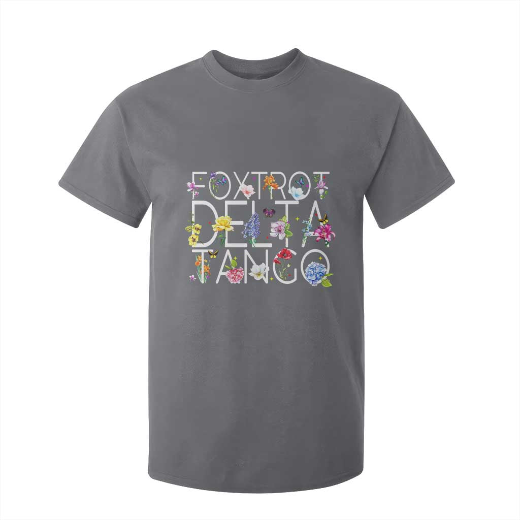 Subtle FDT Floral T Shirt For Kid Foxtrot Delta Tango Flower Resist TS10 Charcoal Print Your Wear