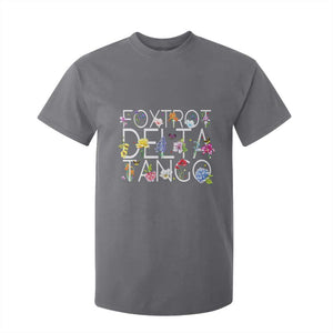 Subtle FDT Floral T Shirt For Kid Foxtrot Delta Tango Flower Resist TS10 Charcoal Print Your Wear